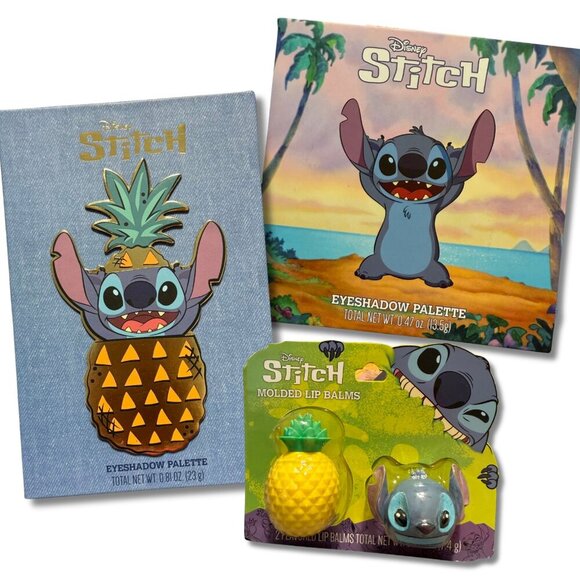Disney Stitch Eyeshadow Palette & Lip Balm Bundle - NEW - Picture 1 of 12